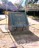"Welcome to the falls" Placard